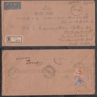 Malacca 1950 KG VI  $1 And 25c On Registered Cover To India  # 88230  Inde Indien  India - Malacca