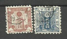 Japon Télégraphe N°7 Et 8 Cote 5 Euros - Telegraph Stamps