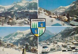 Champéry Valais Carte Mulitvue, Vue Générale, écusson, Blason, Val D'Illiez - Val-d'Illiez 