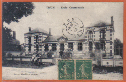 Delcampe - Carte Postale 61. Trun Ecole Communale  Trés Beau Plan - Trun