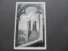 AK / Echtfoto München. Blick Vom Rathaus Auf Die Frauenkirche. Sonderstempel: Turmbesteigung 20. Mai 1942. Gedicht! - Muenchen