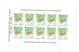 FINLAND / FINLANDE 1991 Carnet De 10 Timbres YT 1095 Flore Sorbier NON DENTELE Adhésif Neuf** MNH, TTB - Carnets