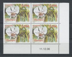 MAYOTTE 2007 N° 195 ** Bloc De 4 Coin Daté Neuf = MNH Superbe Flore Fleurs Flora Flower - Nuovi