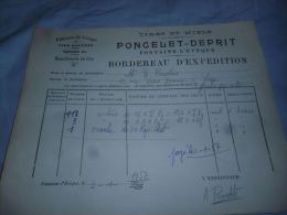 FF2 LC137 Bordereau De Livraison Poncelet Deprit Fontaine L'Evêque Cires Et Miels Fabrique De Cierges  Objets Religieux - 1950 - ...