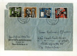 - SARRE 1957/59 . AFFRANCHISSEMENT COMPOSE SUR LETTRE DE 1957 . - Lettres & Documents