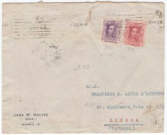 CARTA CIRCULADA DE ESPANHA PARA PORTUGAL - Storia Postale