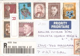 CARTA CIRCULADA DA AUSTRIA PORTUGAL - Storia Postale