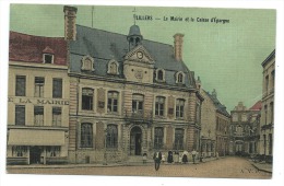 CPA Lillers  La Mairie Et La Caisse D'épargne  Carte Toilée AVP - Lillers