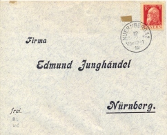 Bavaria 1912 Cover With 10 Pf Prince Luitpold From/to Nürnberg Date Of Cancel 12.12.12.12 - Cartas & Documentos