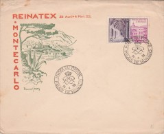 MONACO - Yvert 384 Seul Sur Lettre REINATEX 26/4/1952 - Cachet Illustré - Storia Postale