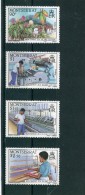 MONTSERRAT 1985.MONTSERRAT SEA ISLAND COTTON.4V.MNH**.COTTON PLANT.COTON.KATOEN.ALGODON.BAUMWOLLE.SPINNING.WEAVING. - Montserrat