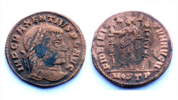 MAXENCE Follis Ou Nummus 306-312 Ap.J.C. FIDES MILITUM. Atelier: OSTIA. Bronze - La Tetrarchía Y Constantino I El Magno (284 / 307)