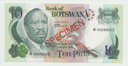 BOTSWANA 10 PULA 1976 SPECIMEN UNC NEUF - Botswana