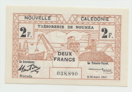 New Caledonia 2 Francs 1943 UNC NEUF Pick 56b 56 B - Nouméa (Nieuw-Caledonië 1873-1985)