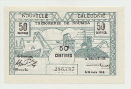 New Caledonia 50 Centimes 1943 UNC NEUF Pick 56 - Nouméa (Nuova Caledonia 1873-1985)