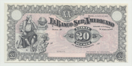 Ecuador 20 Sucres 1920 AUNC Pick S253 - Equateur