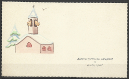 Hungary, Marry Christmas, HNY,  Temple, Hand Painted, ´60s. - Other & Unclassified