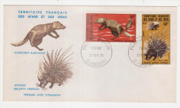 FDC AFARS ET ISSAS - 21.02.1975 - Faune ICHNEUMIA Et HYSTRIX - Lettres & Documents