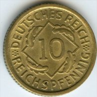 Allemagne Germany 10 Reichspfennig 1930 D J 317 KM 40 - 10 Rentenpfennig & 10 Reichspfennig