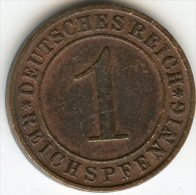 Allemagne Germany 1 Reichspfennig 1935 E J 313 KM 37 - 1 Reichspfennig