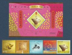 Macao Macau 2008 Yvert 1386/1390 ** + Bloc 176 ** Annee Du Rat Year Of The Rat - Blokken & Velletjes