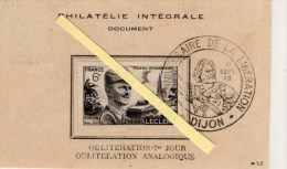 Dijon 21.5ème Anniversaire De La Liberation Le 11 Septembre 1949 1èr Jour Obliteration Analogique A - Autres & Non Classés