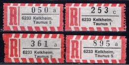 D+ Deutschland 1988 Mi Xx Einschreibezettel 6233 Kelkheim - R- & V- Labels