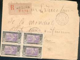 COTE D'IVOIRE IVORY COAST Lettre  RECOMMANDEE ABIDJAN 1925  B POUR ELBEUF - Briefe U. Dokumente