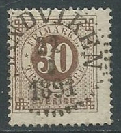 1886-91 SVEZIA USATO CIFRA E TRE CORONE CORNO POSTA AL VERSO 30 ORE - ZX0.4-2 - Oblitérés