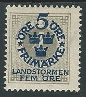 1910 SVEZIA PRO MILIZIA TERRITORIALE 5+5 SU 4 ORE MH * - ZX0.7 - Unused Stamps