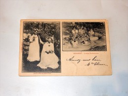 Carte Postale Ancienne : TAHITI, BORABORA : La Reine Teriimaevarua, Timbre 1904 - Französisch-Polynesien