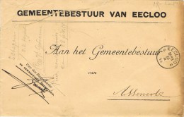 15913. Carta Franquicia Oficial EECLOO (Belgien) 1914. Municipio - Otros & Sin Clasificación