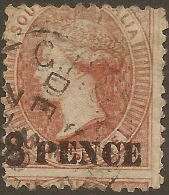 SOUTH AUSTRALIA 1876 8d On 9d QV SG 118 U #QS164 - Usati