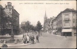 Molenbeek : Bd Du Jublié Et Eglise St Rémy  - Mooie Animatie - Molenbeek-St-Jean - St-Jans-Molenbeek
