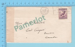 1941 CENSORED WWII, From St-John´s N.F. To East Angus Quebec Canada 2 Scans - Covers & Documents