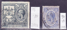 2015-0608 British Honduras Michel 85 And 94 Used O - Honduras Britannique (...-1970)