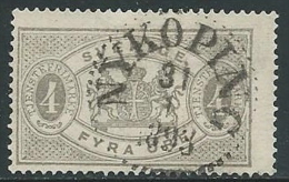 1874-85 SVEZIA USATO SERVIZIO STEMMA E CIFRA 4 ORE D. 13 - ZX7 - Dienstmarken