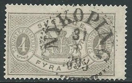 1874-85 SVEZIA USATO SERVIZIO STEMMA E CIFRA 4 ORE D. 13 - ZX7 - Service