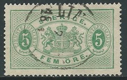 1874-85 SVEZIA USATO SERVIZIO STEMMA E CIFRA 5 ORE D. 13 - ZX7 - Dienstzegels