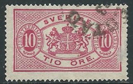 1874-85 SVEZIA USATO SERVIZIO STEMMA E CIFRA 10 ORE D. 13 - ZX7 - Servizio