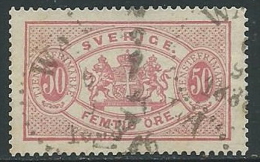 1874-85 SVEZIA USATO SERVIZIO STEMMA E CIFRA 50 ORE D. 13 - ZX7 - Officials