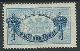 1889 SVEZIA SERVIZIO SOPRASTAMPATO 10 SU 12 ORE D. 13 MH * - ZX7.2 - Dienstmarken