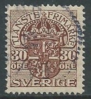 1911-19 SVEZIA USATO SERVIZIO STEMMA CON CORONA 30 ORE - ZX7.3 - Dienstzegels