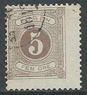 1874-82 SVEZIA USATO SEGNATASSE 5 ORE D. 13 - ZX7.3 - Impuestos