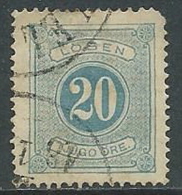 1874-82 SVEZIA USATO SEGNATASSE 20 ORE D. 14 - ZX7.4 - Portomarken