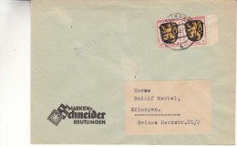 Allemagne - Occupation - Zone Française - Lettre De 1946 - Oblitération Reutlingen - Armoiries - Autres & Non Classés