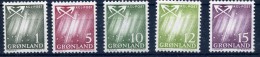 DANEMARK - GROELAND 1963 YVERT N° 36/40- NEUF** A SAISIR - Unused Stamps