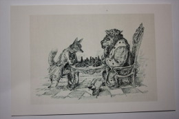 JEU - ECHECS - CHESS - ECHECS  LITHOGRAPHIE By PAUL WEBER 12 Lion - Fox - Schach