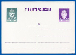 NORWAY PRE-PAID CARD UNUSED 40 + 10 ORE OFFICIAL TYPE OFF. SAK. BREVKORT  WATERMARK REVERSED - Postal Stationery