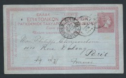 GRECE - Entier Postal Pour Paris En 1895 - à Voir - Lot P13837 - Ganzsachen